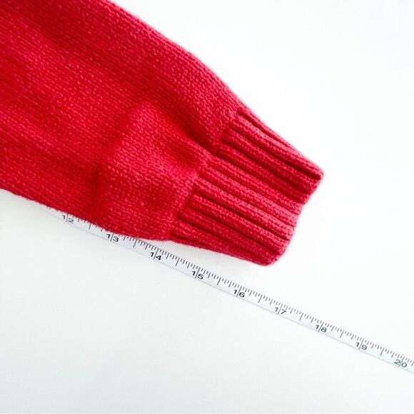 Tommy Hilfiger Sweater Red Crewneck Snowflake Cotton Women's S Long Sleeved - Picture 7 of 7